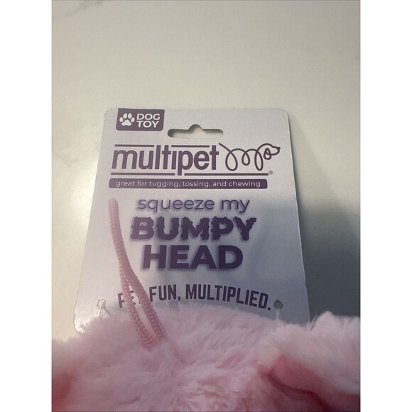 Multipet BUMPY HEAD BALL 4.5” Dog Toy With Squeaker Pig - Picture 3 of 5